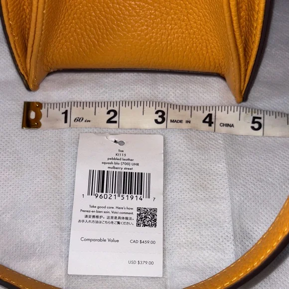 Kate Spade Crossbody Squash Pebbled Leather Purse Bag New With Tag - Picture 15 of 15